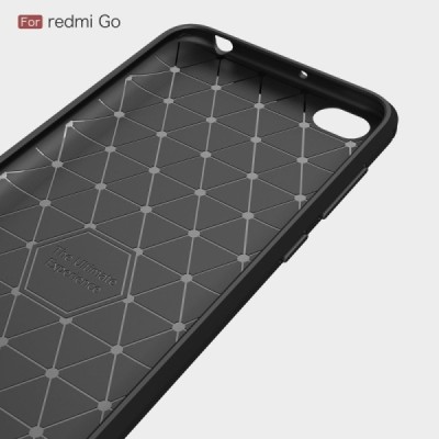 Xiaomi Redmi Go „Carbon“ kieto silikono TPU juodas dėklas - nugarėlė / Priedai.lt
