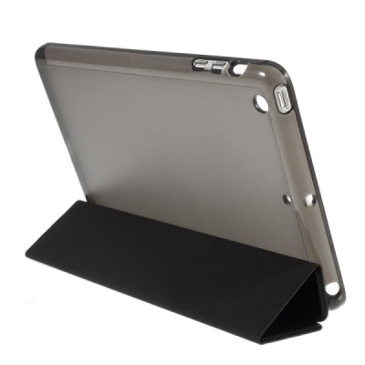 Apple iPad Mini 1 / 2 / 3 atverčiamas juodas odinis dėklas - stovas / Priedai.lt