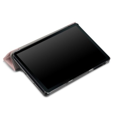 Samsung Galaxy Tab A 10.1 2019 (T515, T510) atverčiamas rožinis odinis dėklas - knygutė / Priedai.lt