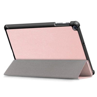 Samsung Galaxy Tab A 10.1 2019 (T515, T510) atverčiamas rožinis odinis dėklas - knygutė / Priedai.lt