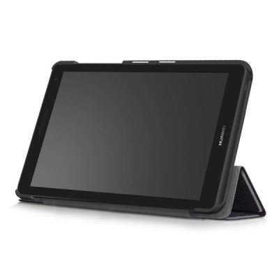 Huawei MediaPad T3 7.0'' 4G / 3G (BG2-U01) atverčiamas juodas odinis dėklas - knygutė / Priedai.lt