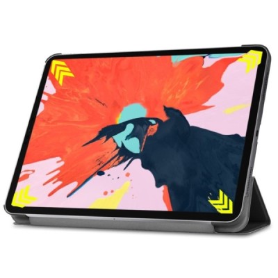 Apple iPad Pro 12.9" 2018 atverčiamas juodas odinis dėklas - knygutė / Priedai.lt