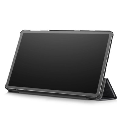 Samsung Galaxy Tab S5e (T720, T725) atverčiamas juodas odinis dėklas - knygutė (sulankstomas) / Priedai.lt