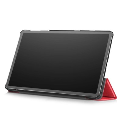 Samsung Galaxy Tab S5e (T720, T725) atverčiamas raudonas odinis dėklas - knygutė (sulankstomas) / Priedai.lt