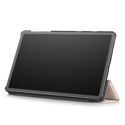 Samsung Galaxy Tab S5e (T720, T725) atverčiamas auksinis odinis dėklas - knygutė (sulankstomas) / Priedai.lt