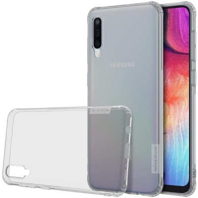 Samsung Galaxy A50 A505F (A50s A507F, A30s A307F) Nillkin Nature plonas pilkas (permatomas) silikoninis TPU bespalvis dėklas / P