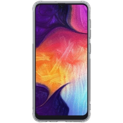 Samsung Galaxy A50 A505F (A50s A507F, A30s A307F) Nillkin Nature plonas pilkas (permatomas) silikoninis TPU bespalvis dėklas / P