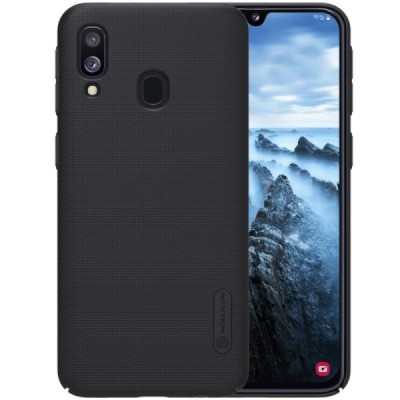 Samsung Galaxy A40 (A405F) Nillkin Frosted Shield juodas plastikinis dėklas / Priedai.lt