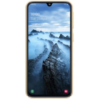 Samsung Galaxy A40 (A405F) Nillkin Frosted Shield auksinis plastikinis dėklas / Priedai.lt