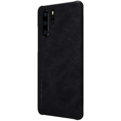 Prabangus „Nillkin“ Qin serijos juodas odinis atverčiamas Huawei P30 Pro dėklas - knygutė / Priedai.lt