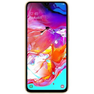 Samsung Galaxy A70 (A705F) Nillkin Frosted Shield auksinis plastikinis dėklas / Priedai.lt