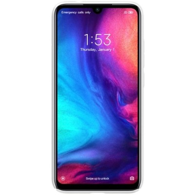 Xiaomi Redmi Note 7 (Redmi Note 7 Pro) Nillkin Frosted Shield baltas plastikinis dėklas / Priedai.lt