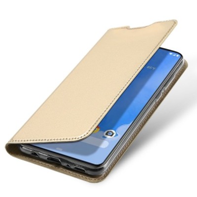 „Dux Ducis“ Skin serijos Samsung Galaxy A70 (A705F) auksinis odinis atverčiamas dėklas / Priedai.lt