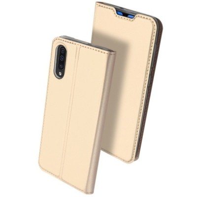 „Dux Ducis“ Skin serijos Samsung Galaxy A70 (A705F) auksinis odinis atverčiamas dėklas / Priedai.lt