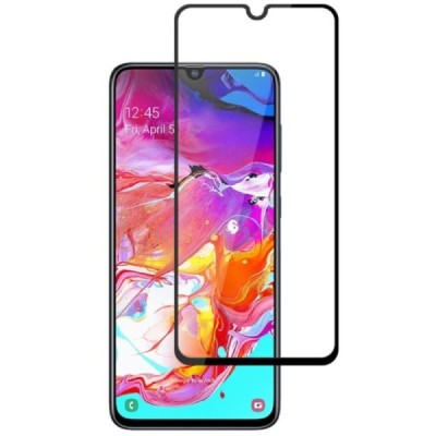 Samsung Galaxy A70 (A705F) „Mocolo“ 9H Tempered Glass sustiprintos apsaugos juodas pilnai dengiantis apsauginis ekrano stiklas 0
