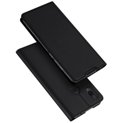 „Dux Ducis“ Skin serijos Xiaomi Redmi Note 7 (Redmi Note 7 Pro) juodas odinis atverčiamas dėklas / Priedai.lt