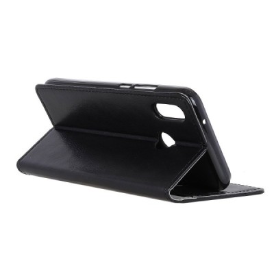 Xiaomi Redmi Note 7 (Redmi Note 7 Pro) atverčiamas juodas odinis dėklas, knygutė - piniginė / Priedai.lt