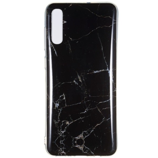 „Marble“ Kõva silikoon (TPU) kaaned - must (Galaxy A7 2018)