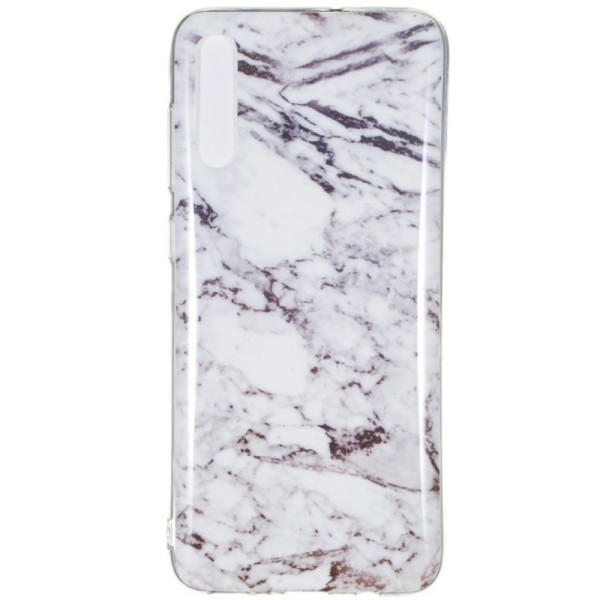 „Marble“ Kõva silikoon (TPU) kaaned - valge (Galaxy A7 2018)
