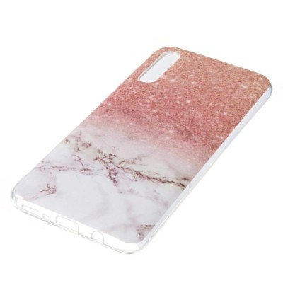 Samsung Galaxy A7 2018 (A750) „Marble“ kieto silikono TPU rudas dėklas - nugarėlė / Priedai.lt
