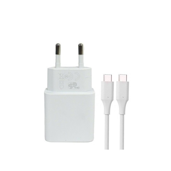 „Google“ Pixel sieninis įkroviklis (18W) - baltas + Type-C laidas