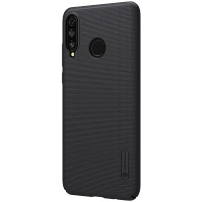 Nillkin Frosted Shield Huawei P30 Lite juodas plastikinis dėklas / Priedai.lt