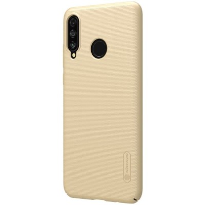 Nillkin Frosted Shield Huawei P30 Lite auksinis plastikinis dėklas / Priedai.lt