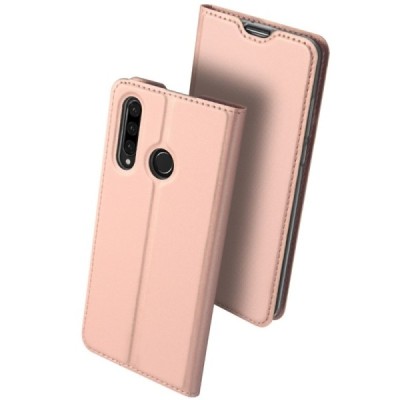 „Dux Ducis“ Skin serijos Huawei P30 Lite rožinis odinis atverčiamas dėklas / Priedai.lt