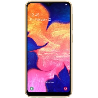 Samsung Galaxy A10 (A105F) Nillkin Frosted Shield auksinis plastikinis dėklas / Priedai.lt