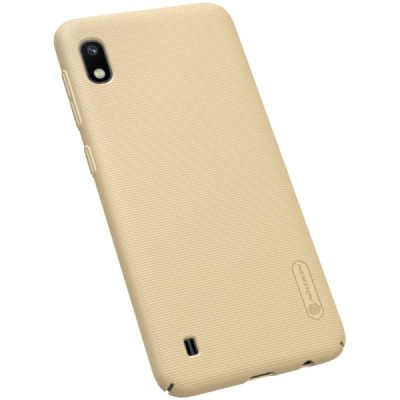 Samsung Galaxy A10 (A105F) Nillkin Frosted Shield auksinis plastikinis dėklas / Priedai.lt