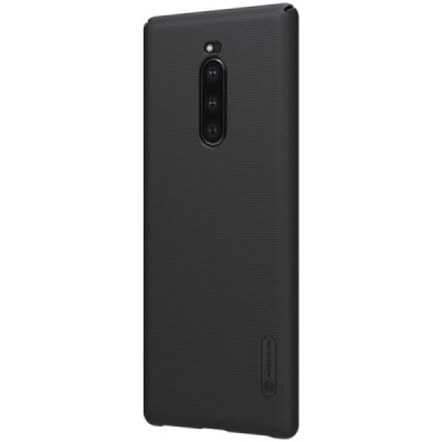 Nillkin Frosted Shield Sony Xperia 1 (XZ4) juodas plastikinis dėklas / Priedai.lt