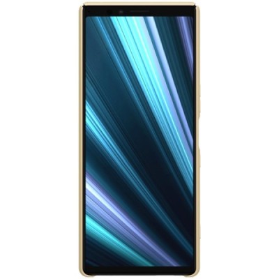 Nillkin Frosted Shield Sony Xperia 1 (XZ4) auksinis plastikinis dėklas / Priedai.lt
