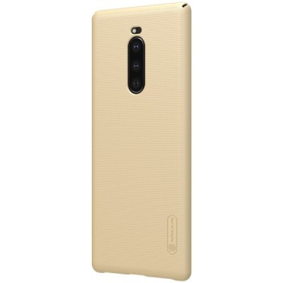 Nillkin Frosted Shield Sony Xperia 1 (XZ4) auksinis plastikinis dėklas / Priedai.lt