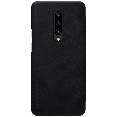 Prabangus Nillkin Qin serijos juodas odinis atverčiamas OnePlus 7 Pro dėklas - knygutė / Priedai.lt