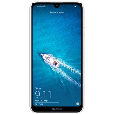 Huawei Y7 2019 (Y7 Prime 2019) Nillkin Frosted Shield baltas plastikinis dėklas / Priedai.lt