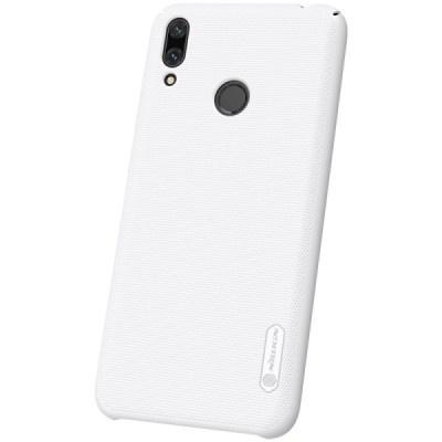 Huawei Y7 2019 (Y7 Prime 2019) Nillkin Frosted Shield baltas plastikinis dėklas / Priedai.lt