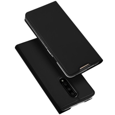 „Dux Ducis“ Skin serijos OnePlus 7 Pro juodas odinis atverčiamas dėklas / Priedai.lt