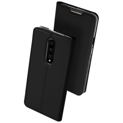 „Dux Ducis“ Skin serijos OnePlus 7 Pro juodas odinis atverčiamas dėklas / Priedai.lt