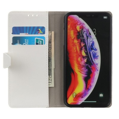 Samsung Galaxy A10 (A105F) atverčiamas baltas odinis dėklas - piniginė / Priedai.lt