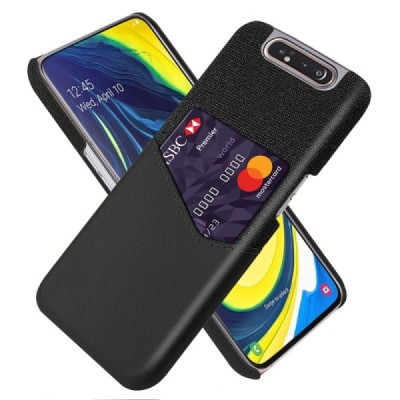 „KSQ“ Shell Samsung Galaxy A80 (A805F) juodas odinis dėklas - nugarėlė su kišenėle kortelėms / Priedai.lt