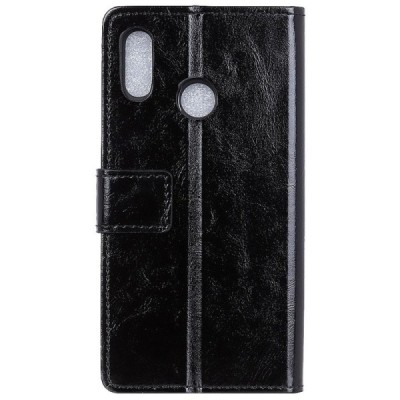Huawei Y7 2019 (Y7 Prime 2019) atverčiamas juodas odinis dėklas, knygutė - piniginė / Priedai.lt