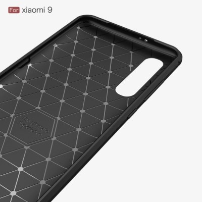 Xiaomi Mi 9 (Mi 9 Explorer) „Mofi“ Carbon kieto silikono TPU juodas dėklas - nugarėlė | Priedai.lt