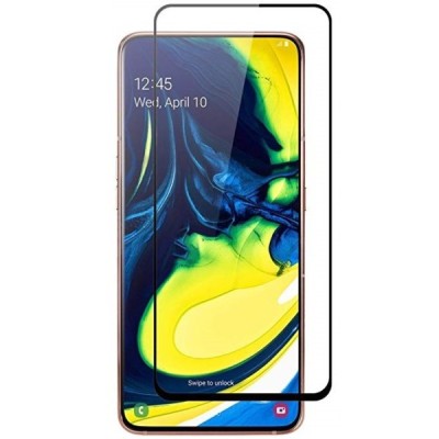 Samsung Galaxy A80 (A805F) „Rurihai“ 9H Tempered Glass sustiprintos apsaugos juodas pilnai dengiantis apsauginis ekrano stiklas