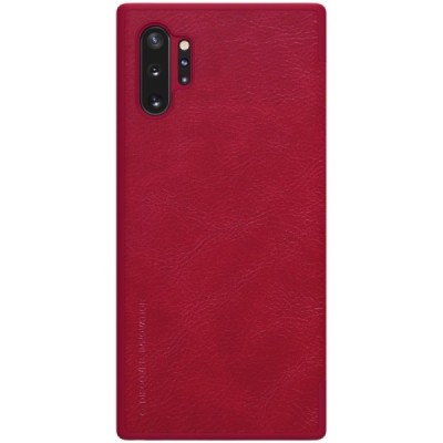 Prabangus „Nillkin“ Qin serijos raudonas odinis atverčiamas Samsung Galaxy Note 10+ (N975F) dėklas / Priedai.lt