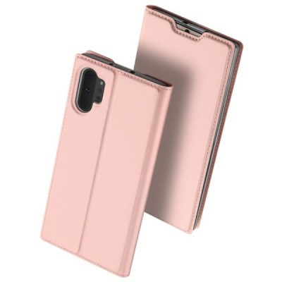 „Dux Ducis“ Skin serijos Samsung Galaxy Note 10+ (N975F) rožinis odinis atverčiamas dėklas / Priedai.lt