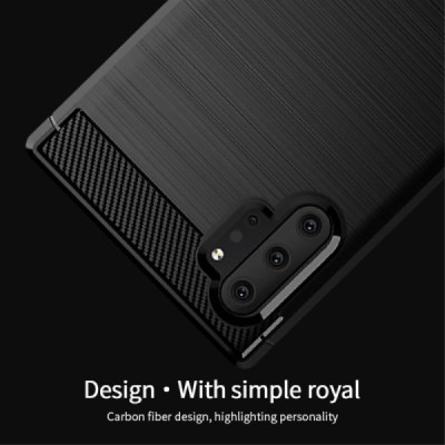 Samsung Galaxy Note 10+ (N975F) „Mofi“ kieto silikono TPU juodas dėklas - nugarėlė / Priedai.lt