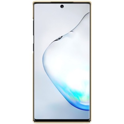 Nillkin Frosted Shield Samsung Galaxy Note 10 (N970F) auksinis plastikinis dėklas / Priedai.lt