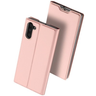 „Dux Ducis“ Skin serijos Samsung Galaxy Note 10 (N970F) rožinis odinis atverčiamas dėklas / Priedai.lt