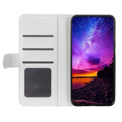 Samsung Galaxy Note 10+ (N975F) atverčiamas baltas odinis dėklas - piniginė / Priedai.lt
