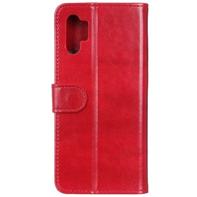 Samsung Galaxy Note 10+ (N975F) atverčiamas raudonas odinis dėklas - piniginė / Priedai.lt